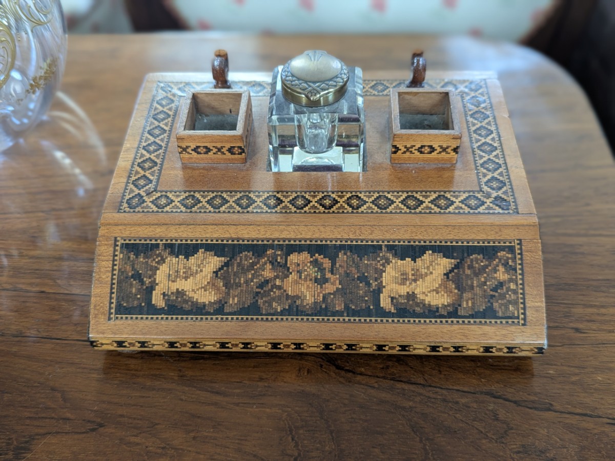 19th Century Tunbridge Ware Mahogany Desk Stand